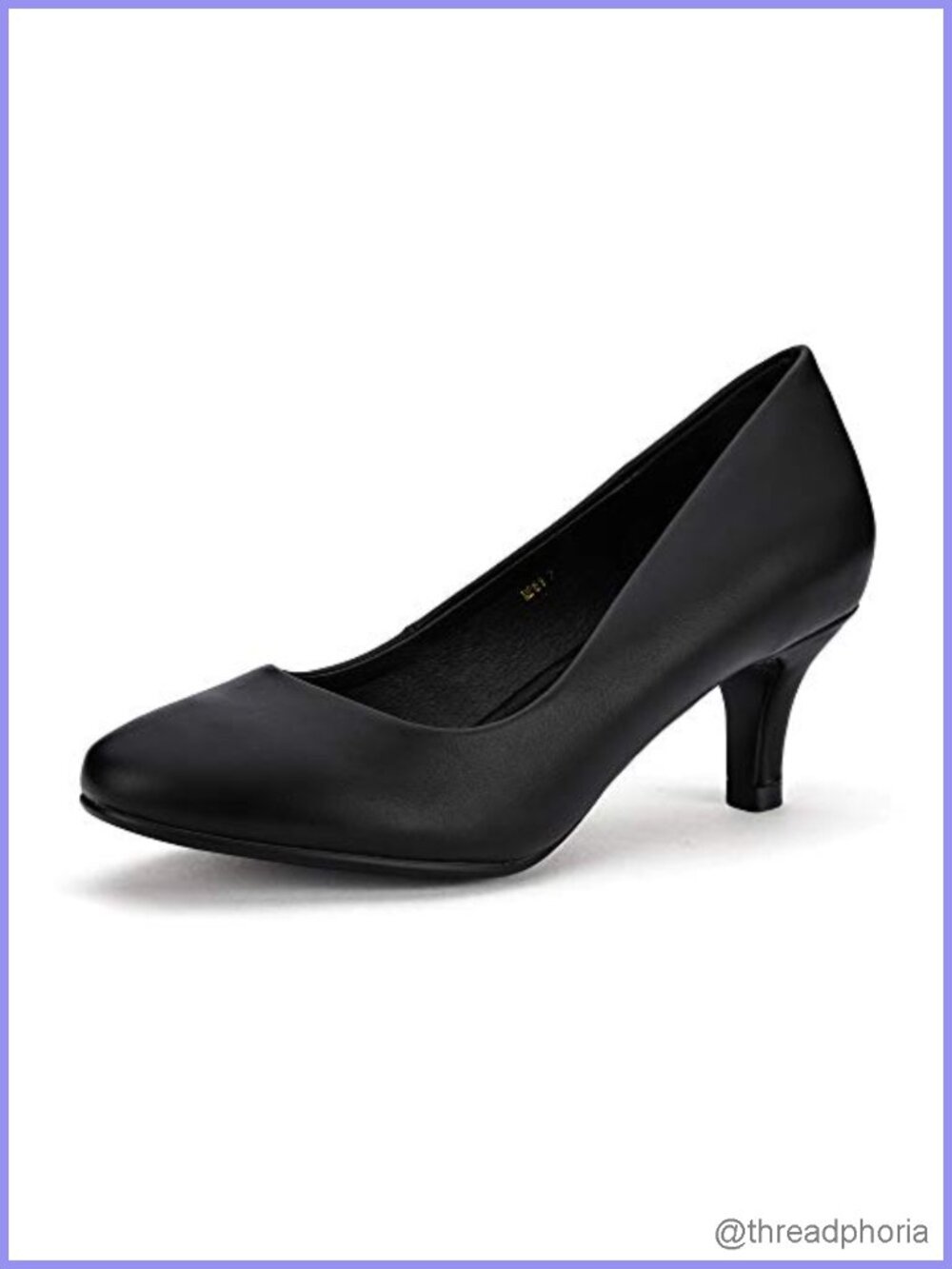 Classic Low Kitten Heels Pumps Round Toe Stiletto Comfortable Slip Resistant